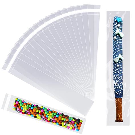 Snapklik.com : Long Self Adhesive Cellophane Bags 2x8" 200 Pcs Clear ...