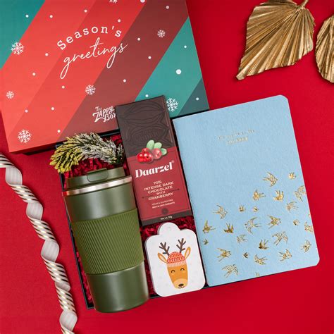 Happy Holidays Gift Hamper | Travel Sipper, Dark Chocolate & More | The ...