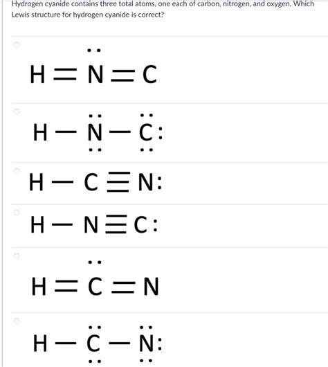 Answered: Hydrogen cyanide contains three total… | bartleby