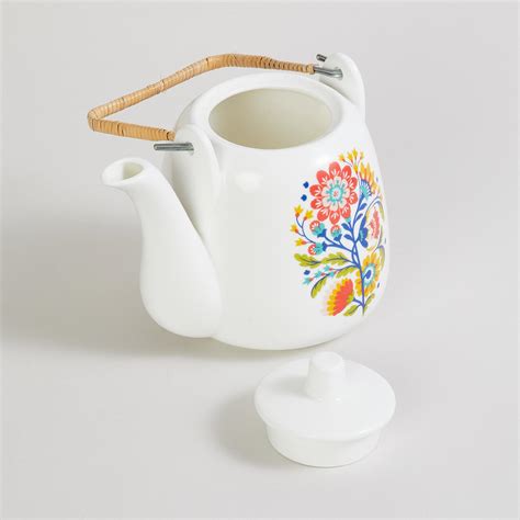 Buy Mandarin Bohemian Rhapsody White Floral Printed Bone China Desi ...