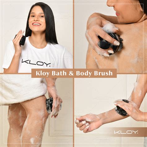 KLOY Bath & Shower Massager Body Brush With Soft Silicone Bristles (Bl ...