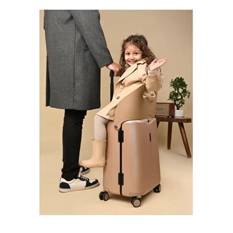 Miamily Champagne Gold Ride-On Trolley Carry-On Luggage 18 inches ...