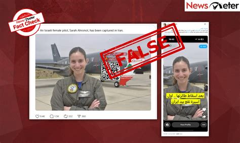 Fact Check: Female Israeli pilot captured by Iran? No, image shows a ...