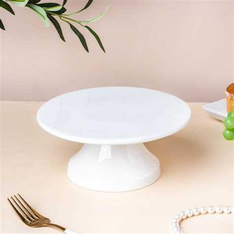 Serena Round Cake Stand 8 Inch Plate Small White Online - Premium Cake ...