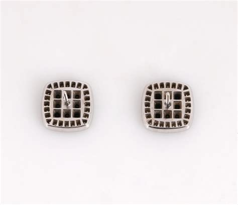 JASON OF BEVERLY HILLS Black and White Diamond 14K White Gold Stud ...