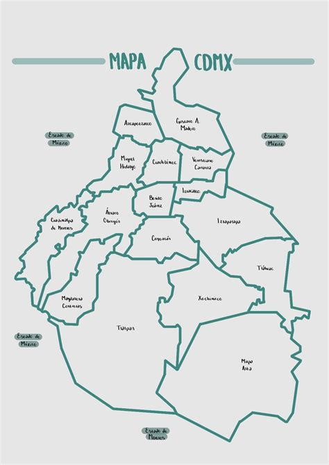 Mapa CDMX con división por alcaldía
