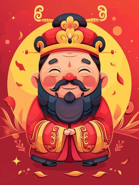 A cute cartoon image of a chinese man in traditional clothes | Premium ...