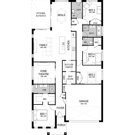4 Bedroom House Plans Single Story Open Layout Haystack House Plan