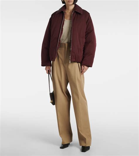 Leather-trimmed technical jacket in burgundy - Bottega Veneta | Mytheresa