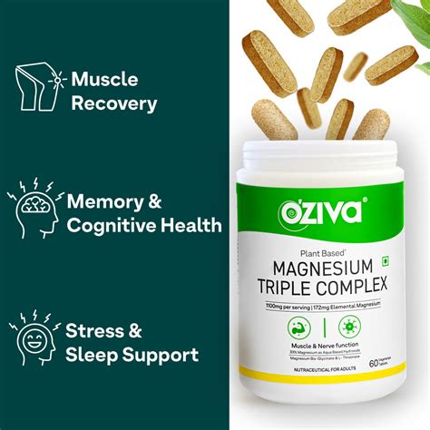 Magnesium Triple Complex for Muscle & Nerve Function | 60 Tablets – OZiva