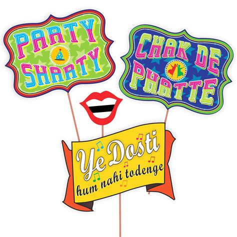 Buy Wobbox TM Desi Indian Style Desi Wedding Photo Booth Party Props ...