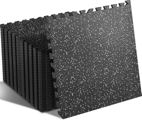 SUPERJARE 0.4 Inch Gym Flooring for Home Gym, 24 Tiles Gym Floor Mat ...