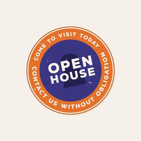 Open house label contact us | Free Vector