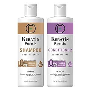 FIGMENT Keratin Smooth Shampoo & Conditioner Set, Sulfate Free Deep ...