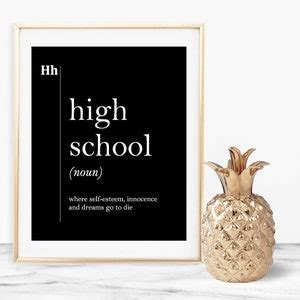 Buy High School Funny Definition Print College Dorm Decor Teacher ...