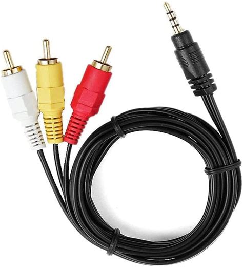Tv-Out 3.5Mm Aux Jack To 3 Rca Male Cable Audio Video Male Cable For ...