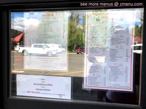 Menu at China Panda restaurant, Ketchum