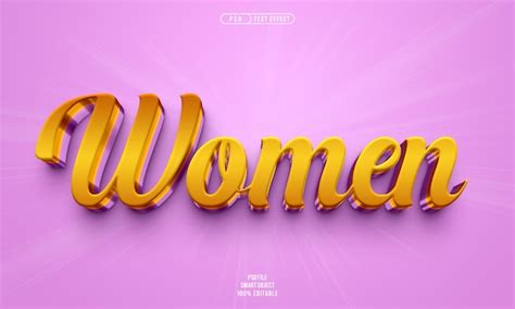 Effet de texte modifiable en 3D pour les femmes | PSD Gratuite