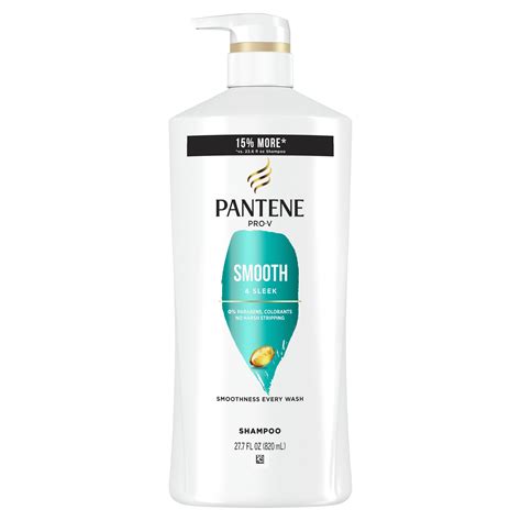 Pantene Pro-V Smooth and Sleek Shampoo, All Hair Styles, 27.7 fl oz ...