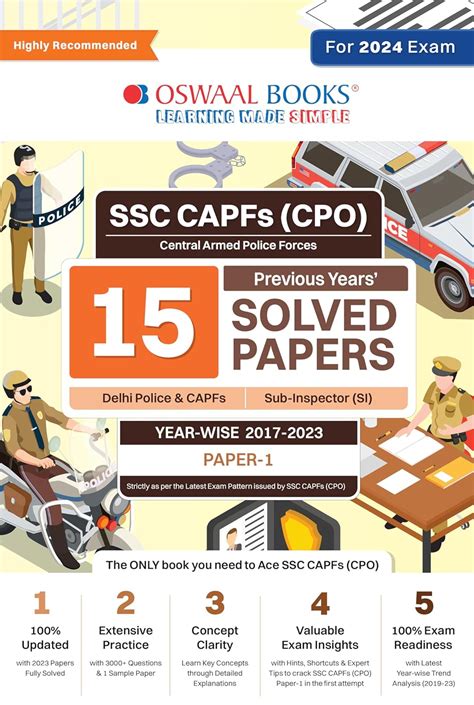 Buy Oswaal SSC CAPF's - CPO & Delhi Police Sub-Inspector (SI) Paper-1 ...