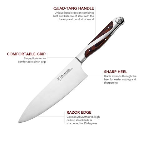Hammer Stahl 6" Chef Knife, German Forged High Carbon Steel Cutlery ...