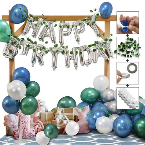 69PCS 16inch happy birthday silver foil balloons banner set, 12inch ...