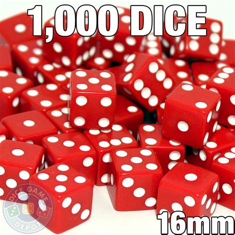 Opaque Dice - Set of 1000 Red d6s - Dice Game Depot