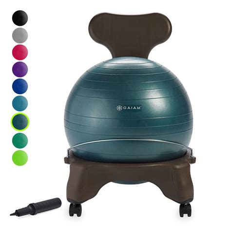 Gaiam Classic Balance Ball Chair Exercise Stability Yoga Ball Premium ...