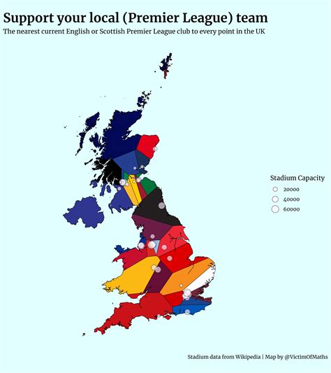 Barclays Premier League Stadium Map Where Are All 20 Premier League
