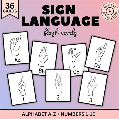 Sign Language Cards 的图像结果