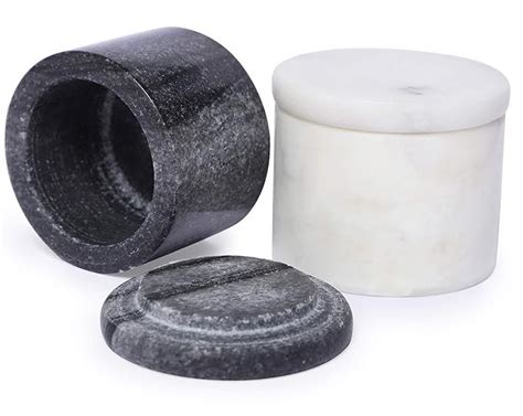Buy NikkisPride Unique Salt and Pepper Cellar Box Black Marble and ...