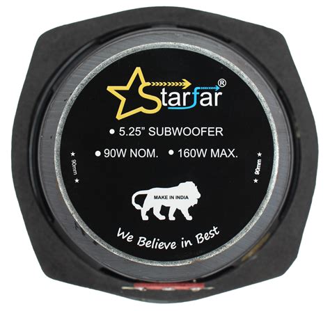 5.25-Inch Subwoofer-90Watts | Powerful Bass for Car & Home Audio – Starfar