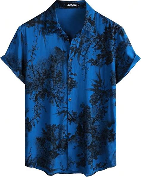 Mens Hawaiian Shirt Short Sleeve Button Down Tropical Shirts Casual ...