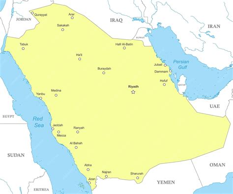 Premium Vector | Political map of saudi arabia with national borders - border of yemen and saudi arabia