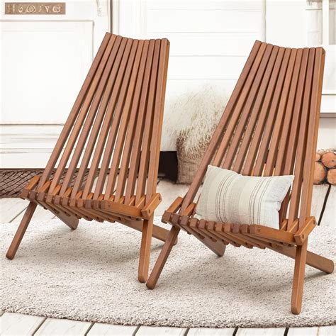 IDZO Elina Tamarack Folding Wooden Chair Set of 2, India | Ubuy