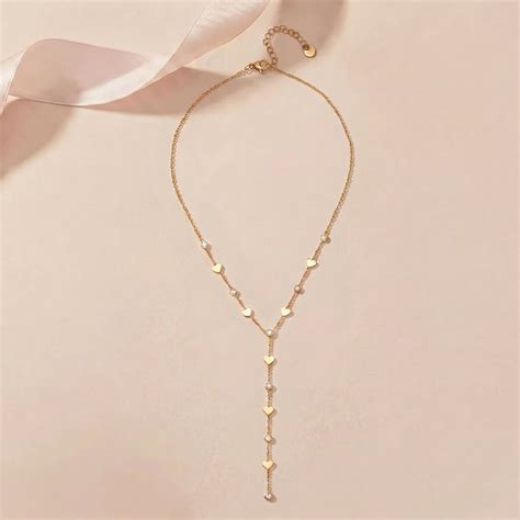 Heart Crystal Linked Lariat Necklace – PALMONAS