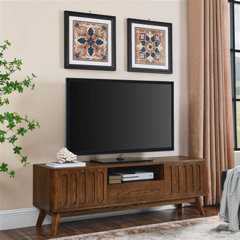 Modern Fluted Tv Stand for 50-59 Inch TV, Mid Century Entertainment ...