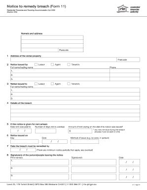 AU RTA Form 11 2014 - Fill and Sign Printable Template Online
