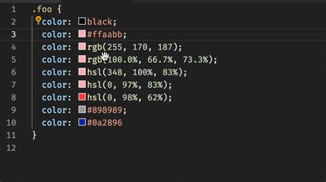 Image result for RGB Color Code Available in vs Code
