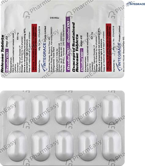 Oxuba Od 600 MG Tablet (10): Uses, Side Effects, Price & Dosage | PharmEasy