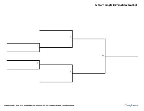 Free Printable 6 Team Double Elimination Brackets