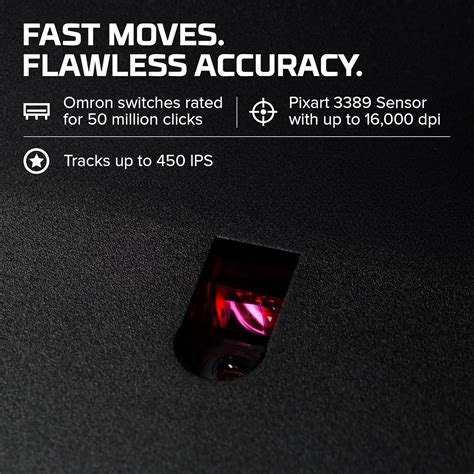 HyperX Pulsefire Surge RGB Wired Optical USB Gaming Mouse, Pixart 3389 ...