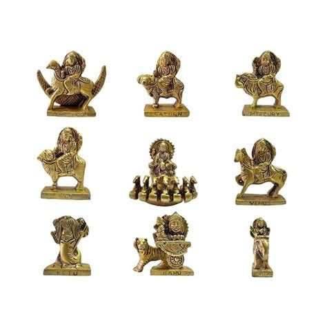 Buy Navagraha Brass Idols Set | 9 Planet Hindu God Statues for Puja ...