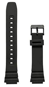 SURU® 18mm Resin Watch Strap (Black) Replacement for Casio Watch Models ...