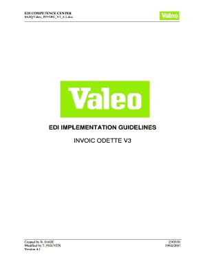 Fillable Online EDI IMPLEMENTATION GUIDELINES INVOIC ODETTE V3 Fax ...