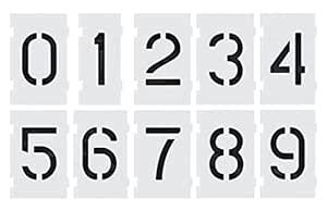 Deezio Reusable Large Numbers Interlocking Stencil Kit, 0123456789 on ...