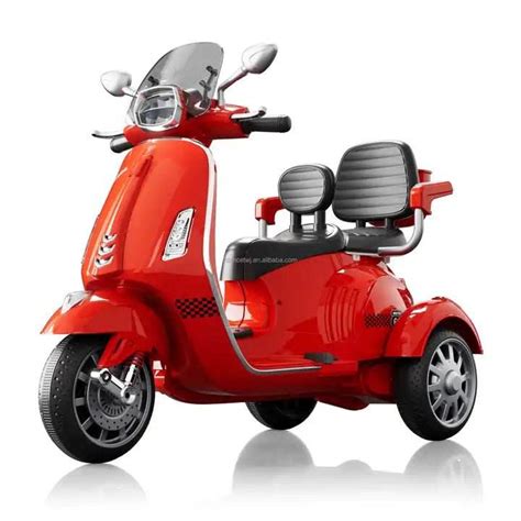 PATOYS | Unisex 2 Seater Big Size Ride-On 12V Battery Vespa Bike with 3 ...