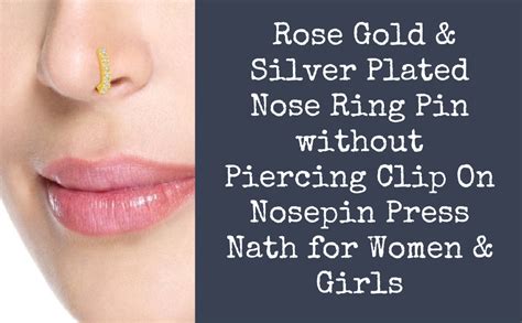 VAMA Golden Clip On Nose Ring Combo Without Piercing Pressing Type Nose ...