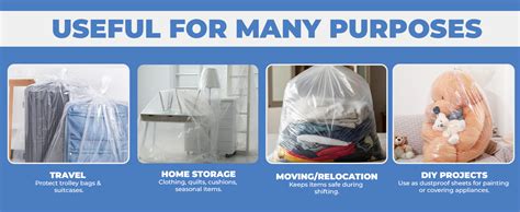 Pack of 10 – Large Clear LDPE Plastic Bags (30 x 50 Inch) for Luggage ...