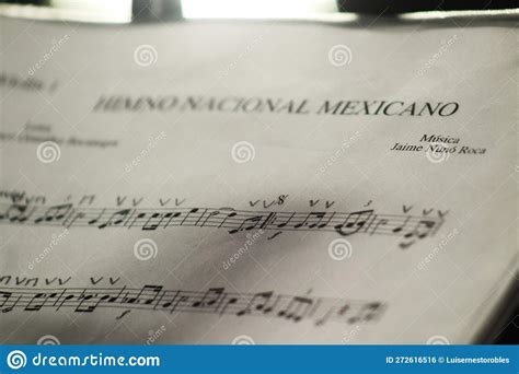 Sheet Music of the National Anthem of Mexico Stock Photo - Image of ...